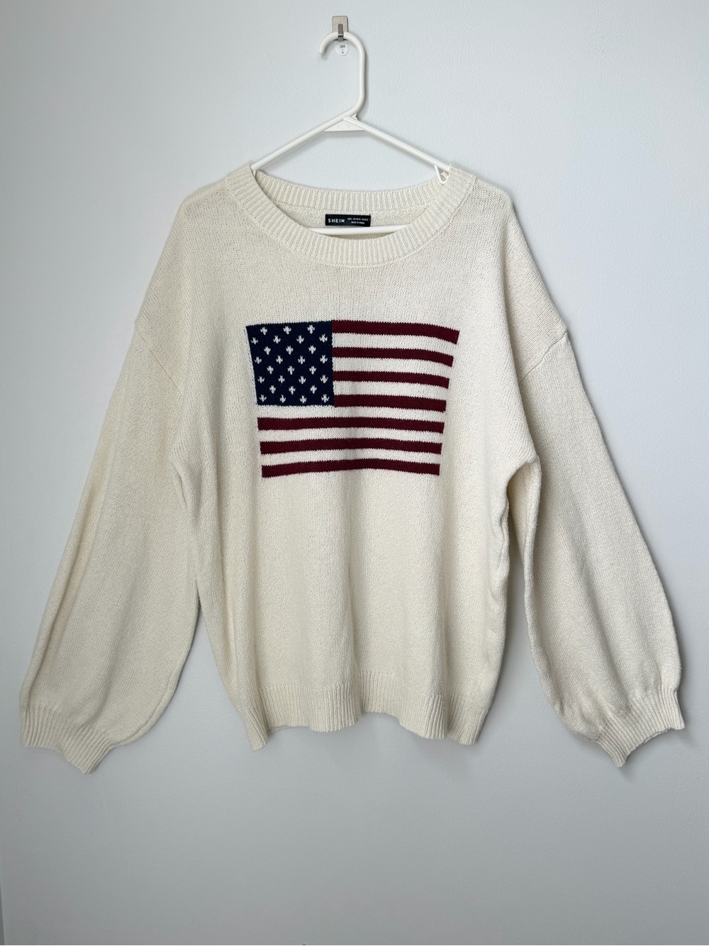 American Flag Oversized Crewneck Sweater Size Large